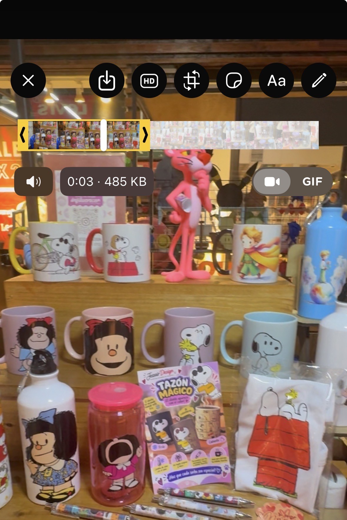 Exhibición de productos en tienda